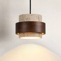 Pendant Light Wood Travertine Cylinder Japandi Design