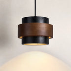 Pendant Light Wood Travertine Cylinder Japandi Design