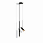 Cylindrical Pendant Light Adjustable Cord Modern Bedroom