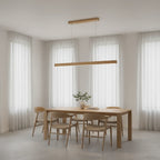 Linear Wood Pendant Light LED Modern Dining Room
