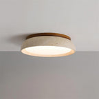 Flush Mount Ceiling Light Travertine Wood Modern