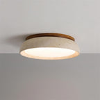 Flush Mount Ceiling Light Travertine Wood Modern