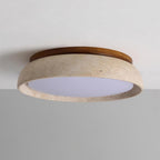 Flush Mount Ceiling Light Travertine Wood Modern