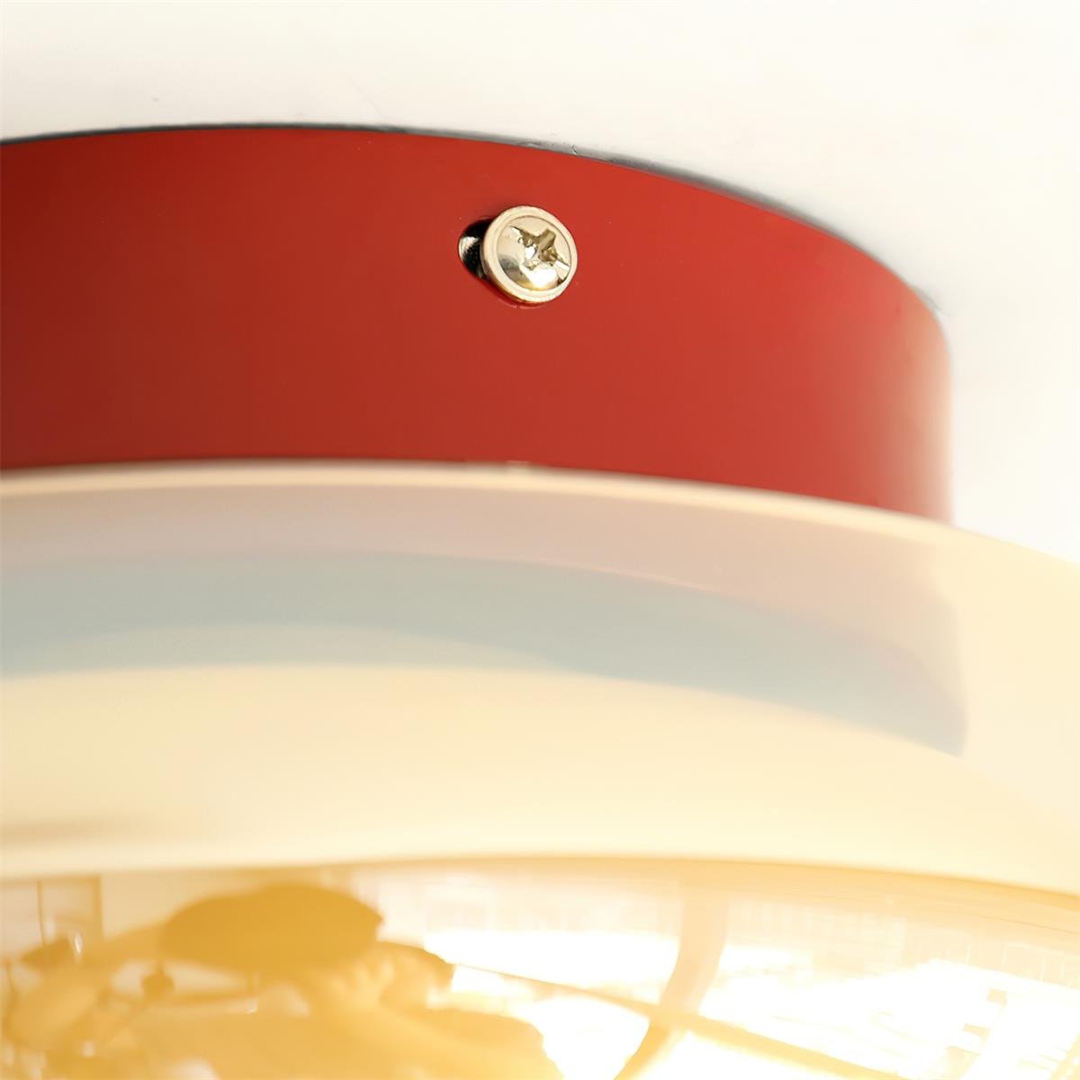 Glass Ceiling Lamp LED Dimmable Flush Mount Retro Style