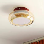 Glass Ceiling Lamp LED Dimmable Flush Mount Retro Style