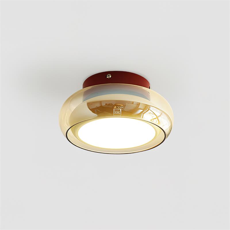 Glass Ceiling Lamp LED Dimmable Flush Mount Retro Style