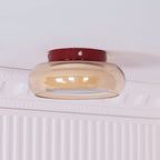 Glass Ceiling Lamp LED Dimmable Flush Mount Retro Style