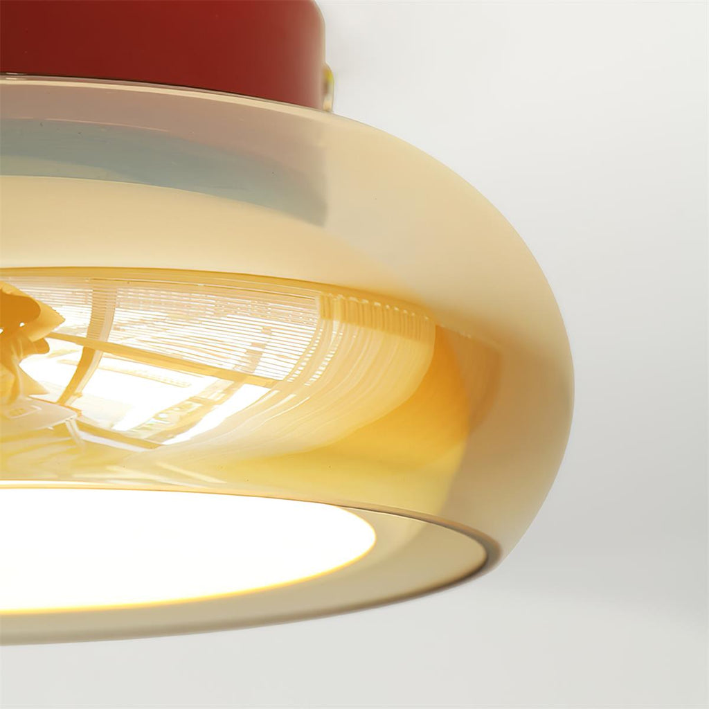 Glass Ceiling Lamp LED Dimmable Flush Mount Retro Style