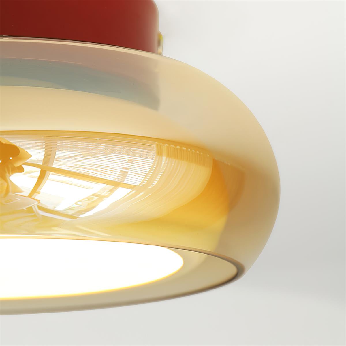 Glass Ceiling Lamp LED Dimmable Flush Mount Retro Style
