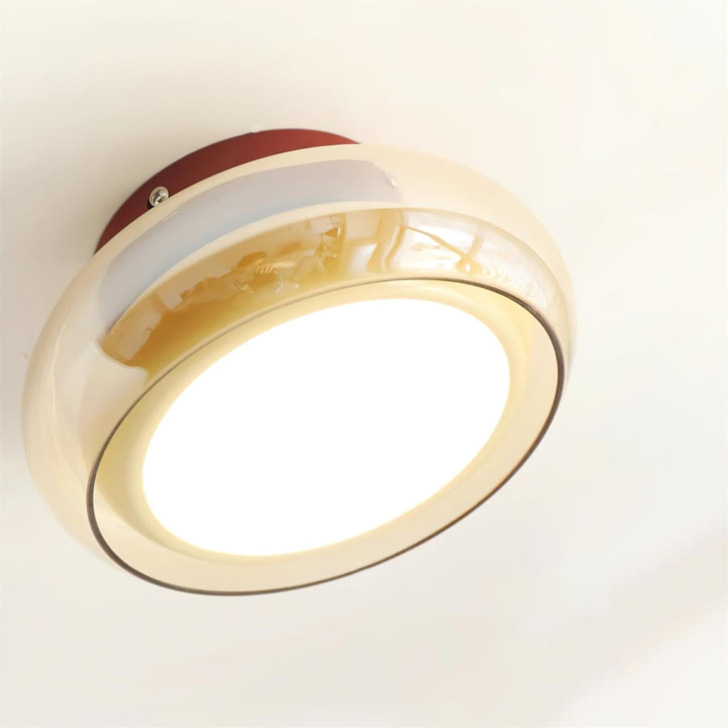 Glass Ceiling Lamp LED Dimmable Flush Mount Retro Style