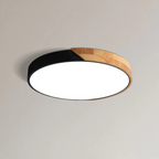 LED Ceiling Light Wood Trim Round Dimmable Energy-Efficient