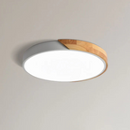 LED Ceiling Light Wood Trim Round Dimmable Energy-Efficient