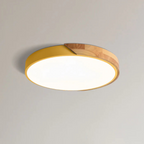 LED Ceiling Light Wood Trim Round Dimmable Energy-Efficient