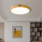 LED Ceiling Light Wood Trim Round Dimmable Energy-Efficient
