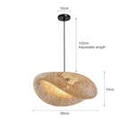 Bamboo Pendant Light Hand-Braided Black Base E27