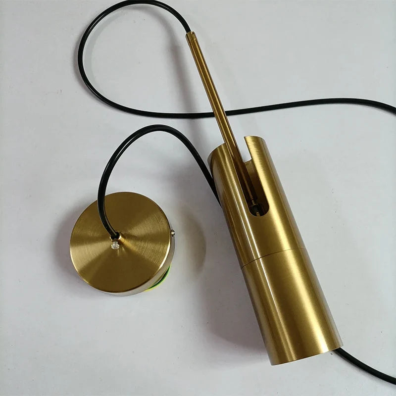 Cylindrical Pendant Light Adjustable Cord Modern Bedroom