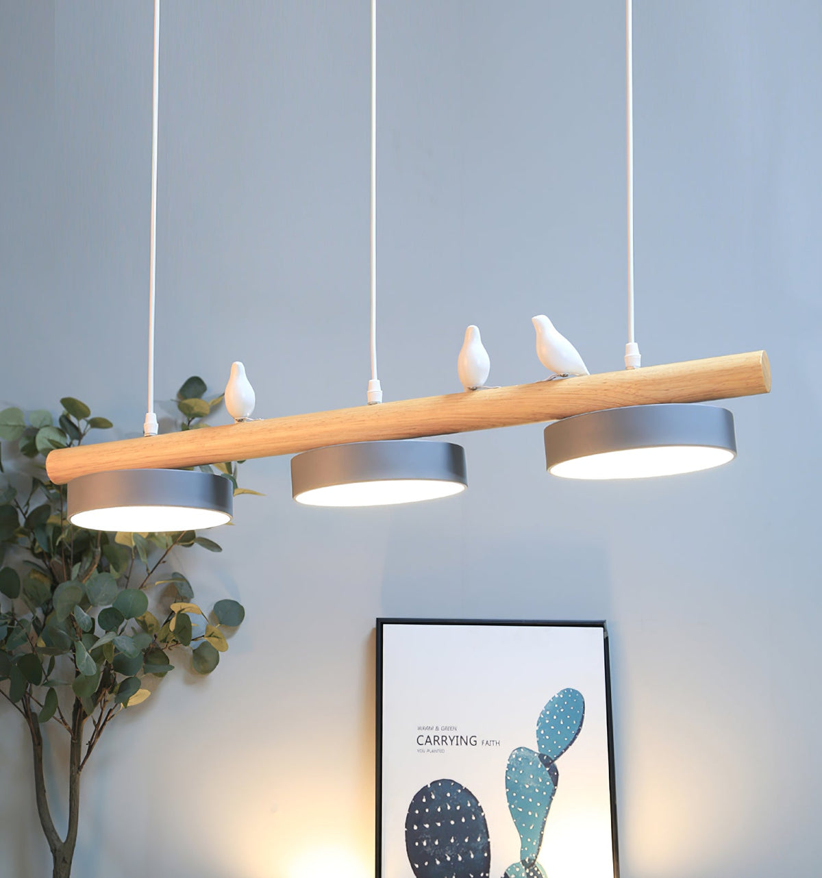 Pendant Light Bird Motif Integrated LED Dimmable