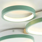 Flush Mount Ceiling Light Nordic Wood Ring Design Dimmable