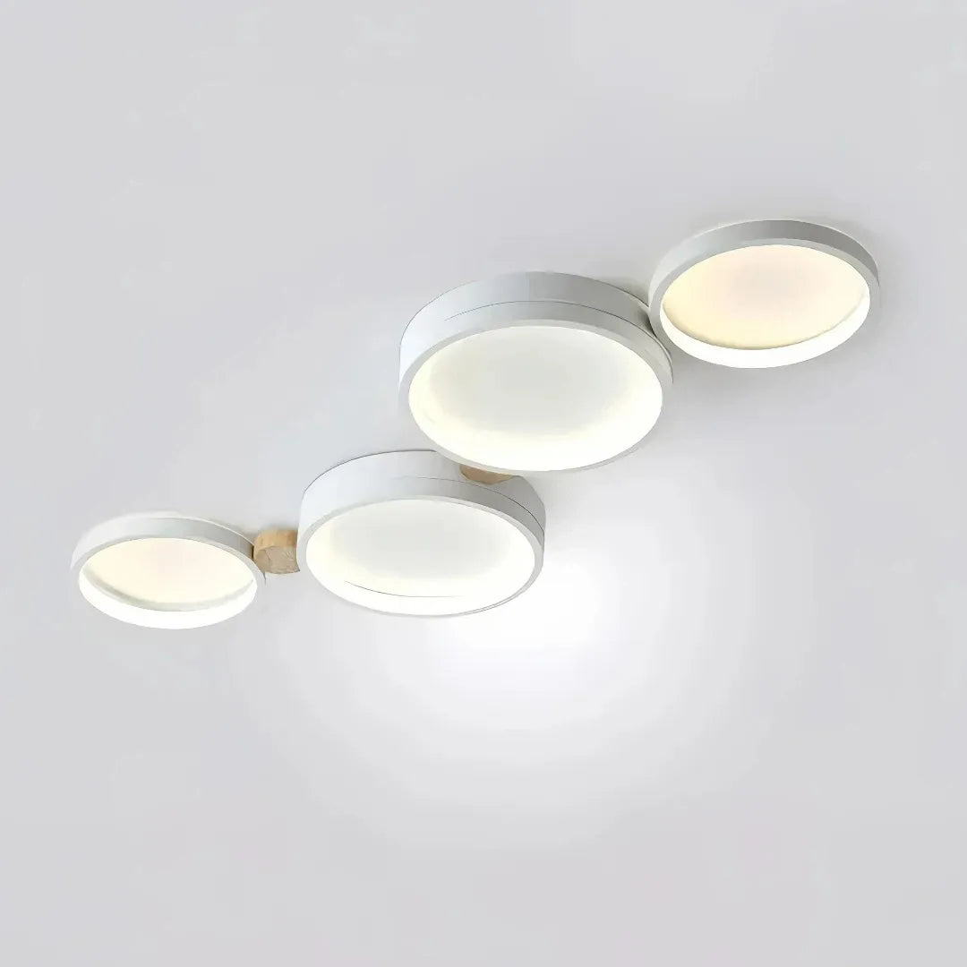 Flush Mount Ceiling Light Nordic Wood Ring Design Dimmable