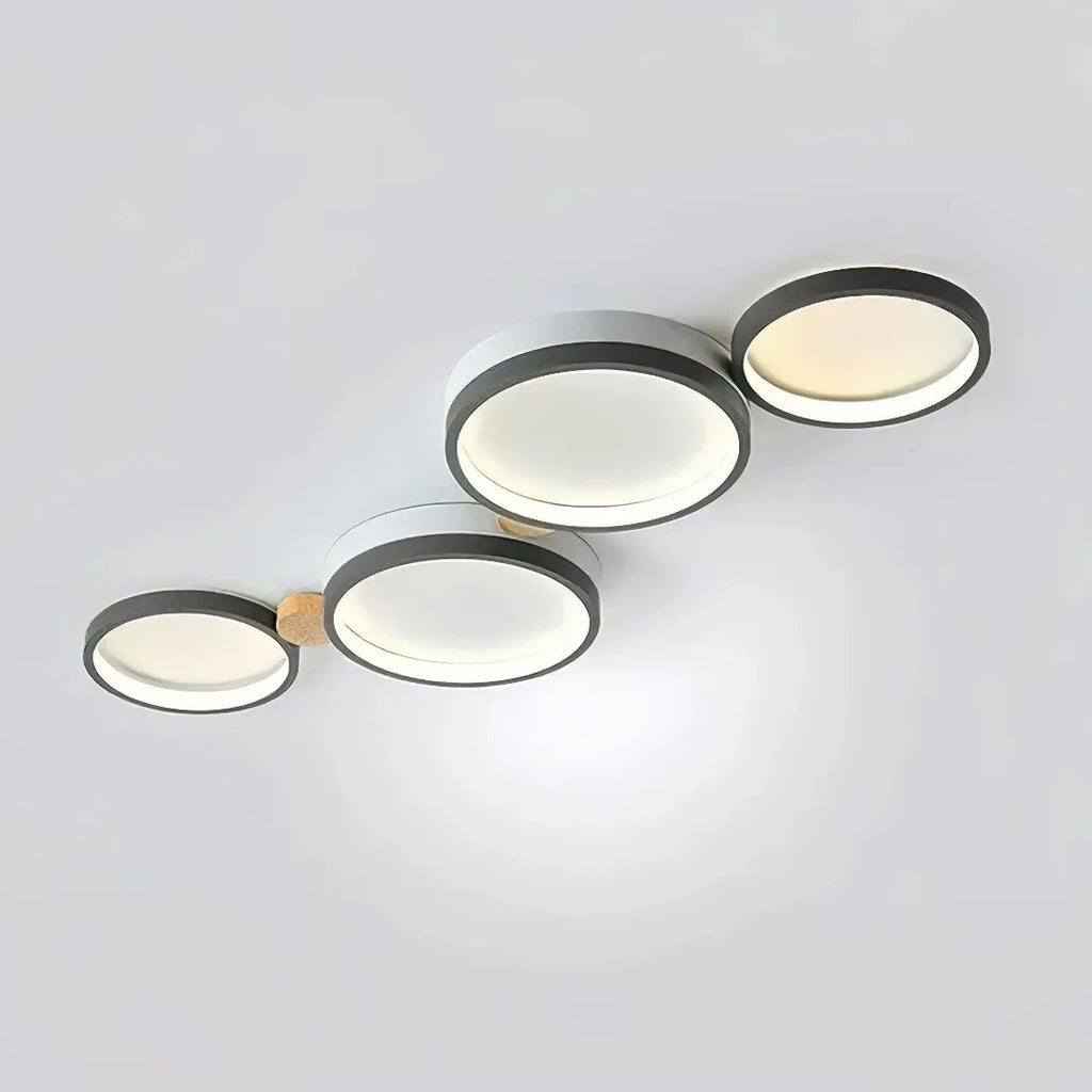Flush Mount Ceiling Light Nordic Wood Ring Design Dimmable