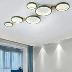 Flush Mount Ceiling Light Nordic Wood Ring Design Dimmable
