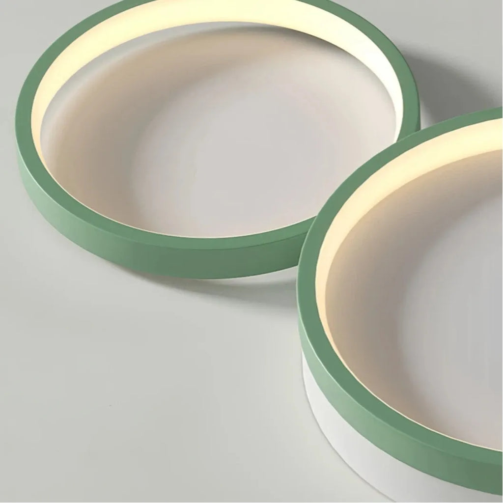 Flush Mount Ceiling Light Nordic Wood Ring Design Dimmable