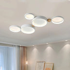 Flush Mount Ceiling Light Nordic Wood Ring Design Dimmable