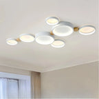 Flush Mount Ceiling Light Nordic Wood Ring Design Dimmable