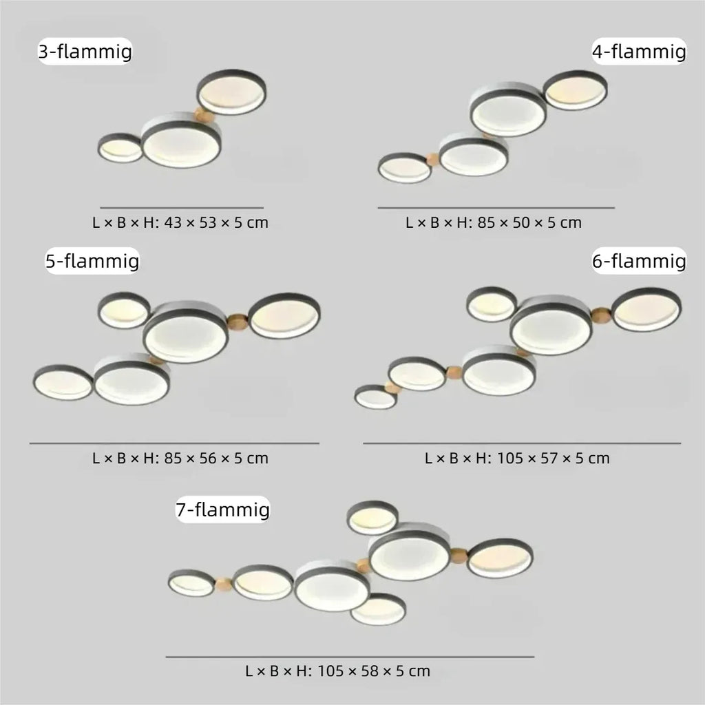 Flush Mount Ceiling Light Nordic Wood Ring Design Dimmable