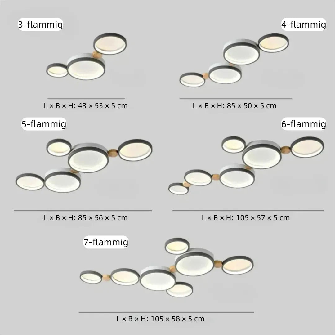 Flush Mount Ceiling Light Nordic Wood Ring Design Dimmable