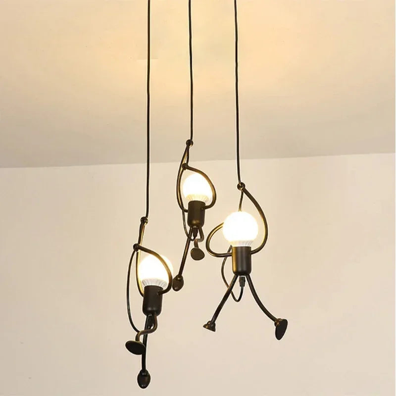 Pendant Light Humanoid Design Modern Metal Adjustable