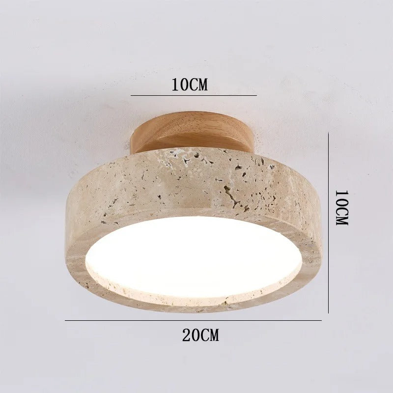 Ceiling Light Travertine Modern Warm White Glow