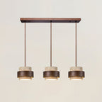 Pendant Light Wood Travertine Cylinder Japandi Design