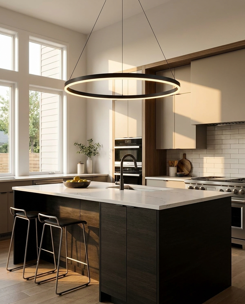 LED Chandelier Modern Ring Light Dimmable Aluminum