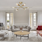 Sputnik Chandelier Modern Brass Semi Flush Mount 6-Light