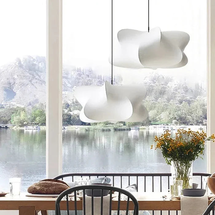 Silk Pendant Lamp Beige Wabi Sabi Japanese Style