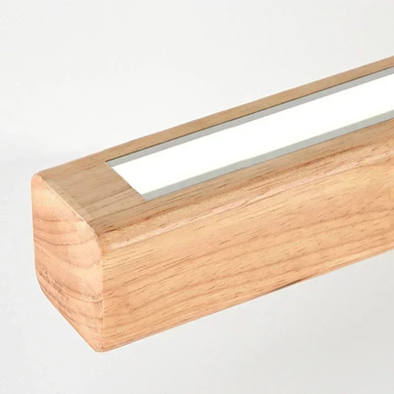 Linear Wood Pendant Light LED Modern Dining Room