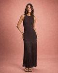 Sleeveless Sculpting Slim Fit Maxi Dress - Brown