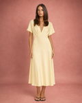 Satin-Feel Flowing Midi Summer Dress - Pink