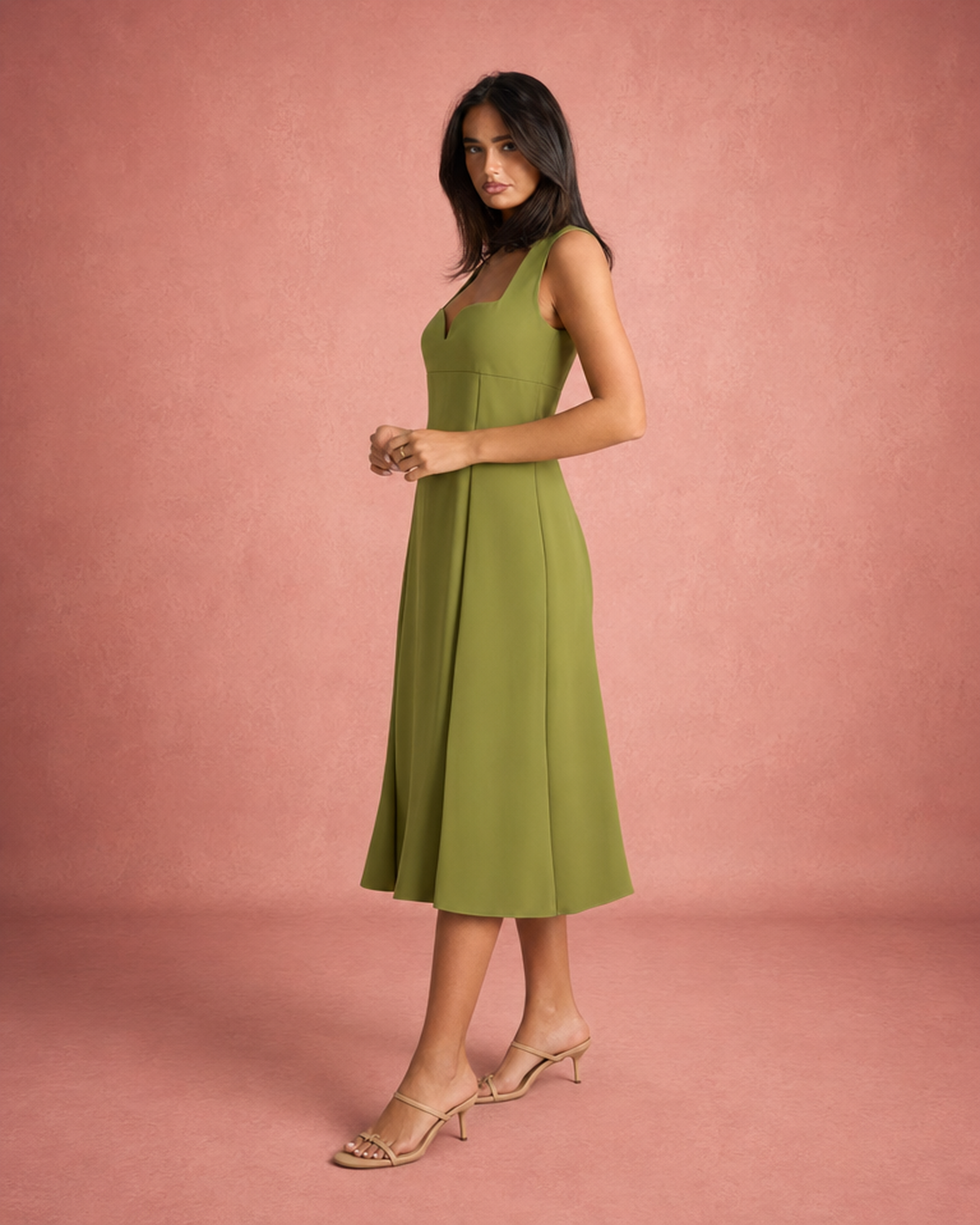 Square Neck Sleeveless Maxi Dress
