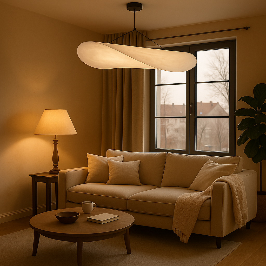 Silk Pendant Lamp Modern Japandi Boho Living Room Light