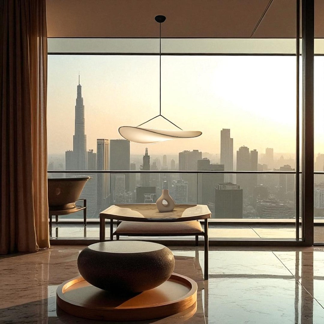 Silk Pendant Lamp Modern Japandi Boho Living Room Light